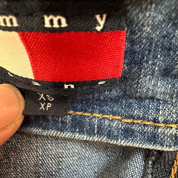 Vintage Y2K Tommy Hilfiger Denim Mini Dress Fitted Stretch Americana Size XS - Picture 11 of 12